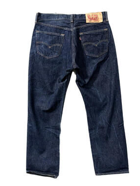 Levis 501 Jeans Mens Size 34x28 Blue Button Fly Straight Leg Denim Cotton